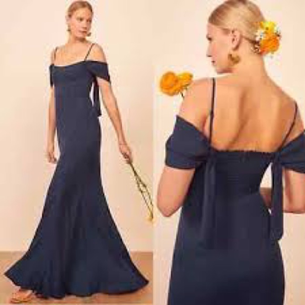 Reformation Larkspur Dress in Navy